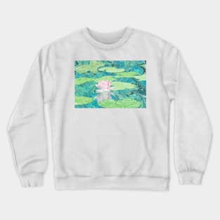 Water Lily Marbled Paper Collage Crewneck Sweatshirt